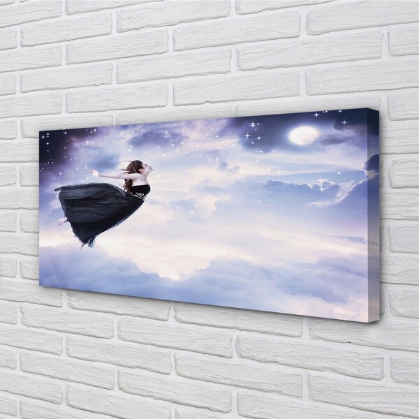 Quadro su tela Fata Sky Cloud Moon 100x50 cm