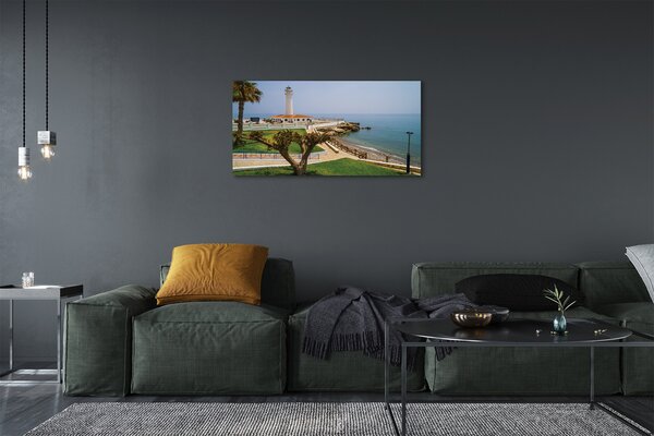 Stampa quadro su tela Lighthouse della Costa della Spagna 100x50 cm