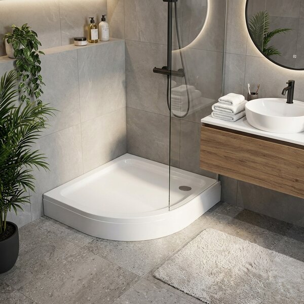 Brixo Piatto Doccia Slim Angolare 80 x 80 cm con Foro 90 mm - 443598