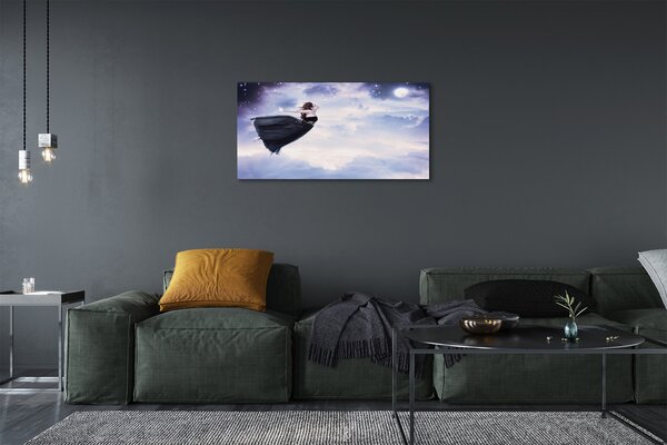 Quadro su tela Fata Sky Cloud Moon 100x50 cm