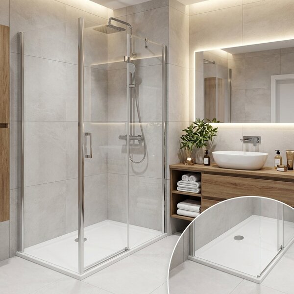 Brixo Piatto Doccia Slim Rettangolare 80 x 120 cm con Foro 90 mm - 443597