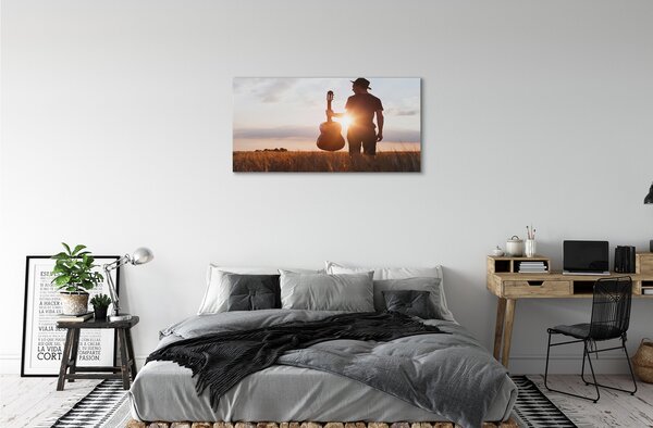 Quadro su tela Chitarra uomo 100x50 cm