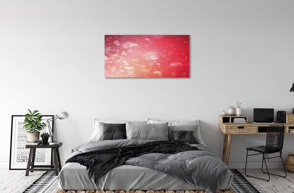 Quadro su tela Cuori di sfondo rosso 100x50 cm