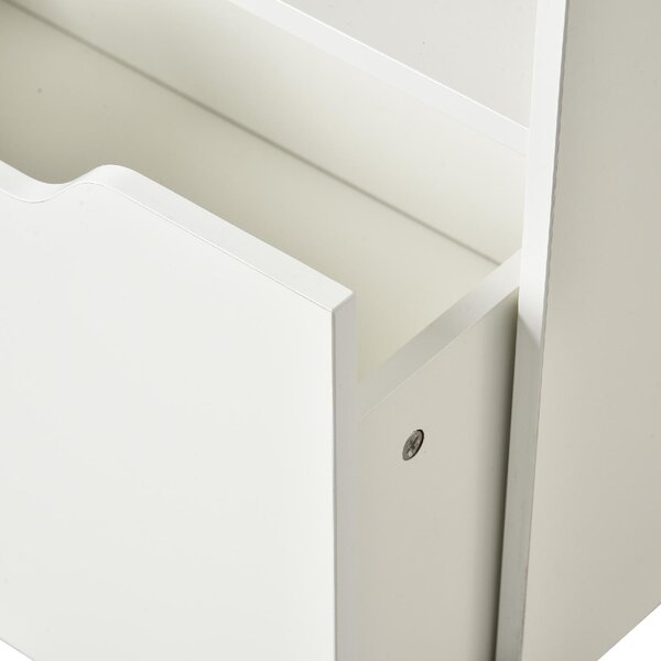 DecHome Piccola Libreria per Bambini con Ripiani e Cassetto in MDF, 60x29.9x90cm colore Bianco