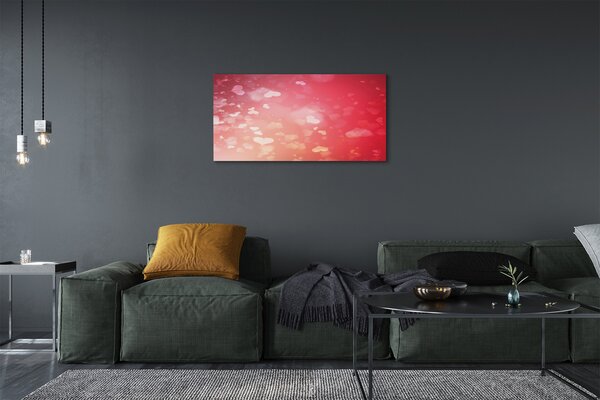 Quadro su tela Cuori di sfondo rosso 100x50 cm