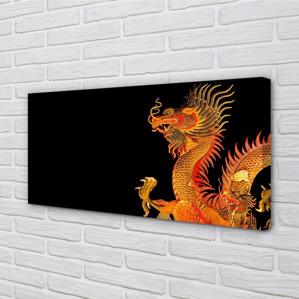 Quadro su tela Drago d'oro giapponese 100x50 cm