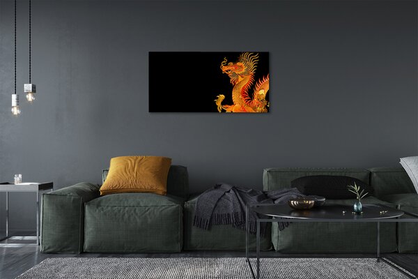 Quadro su tela Drago d'oro giapponese 100x50 cm