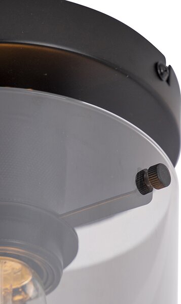 Plafoniera smart nera con vetro fumé con Wifi ST64 - Dome