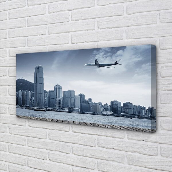 Quadro su tela Una città aerea di nuvole 100x50 cm