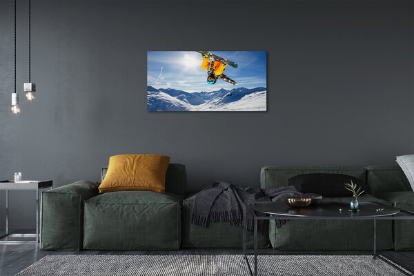 Quadro su tela Uomo di Mountain Board 100x50 cm