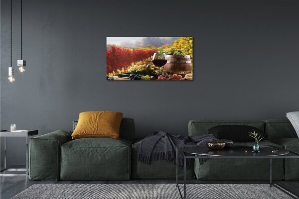 Quadro su tela Bicchiere di vino autunnale 100x50 cm