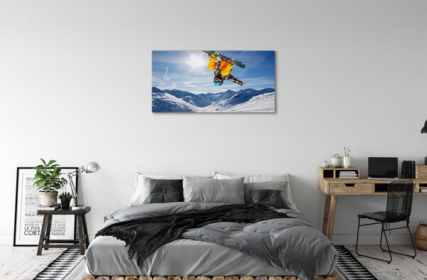 Quadro su tela Uomo di Mountain Board 100x50 cm