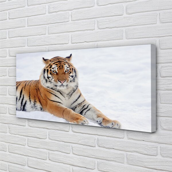 Quadro su tela Snow invernale di tigre 100x50 cm