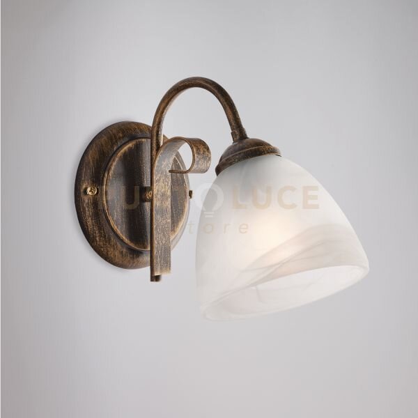 Applique in ferro laccato marrone con decorazione oro antico e diff