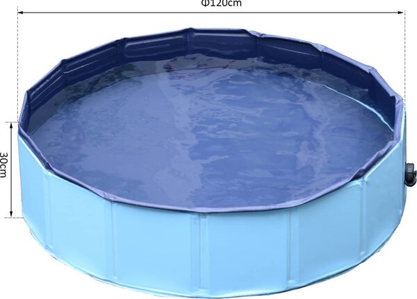 AllMyPets Piscina in Plastica Bordo Stabile per cani Animali Domestici Blu 120x30cm - D01004BU