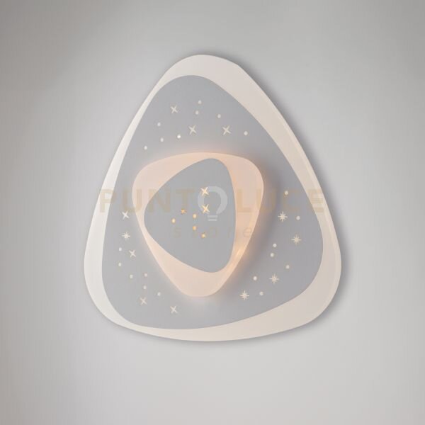 Applique in metallo bianco e acrilico con led integrato in due temp