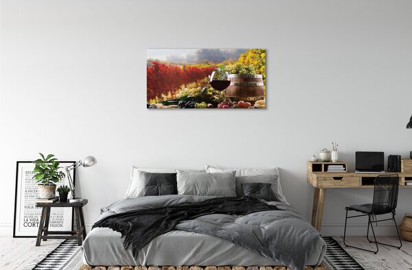 Quadro su tela Bicchiere di vino autunnale 100x50 cm