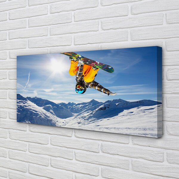 Quadro su tela Uomo di Mountain Board 100x50 cm