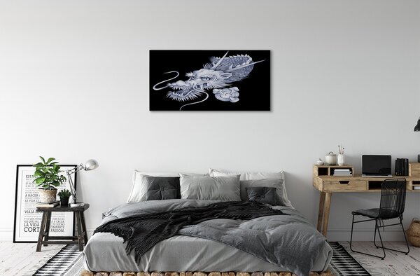 Quadro su tela Testa del drago giapponese 100x50 cm
