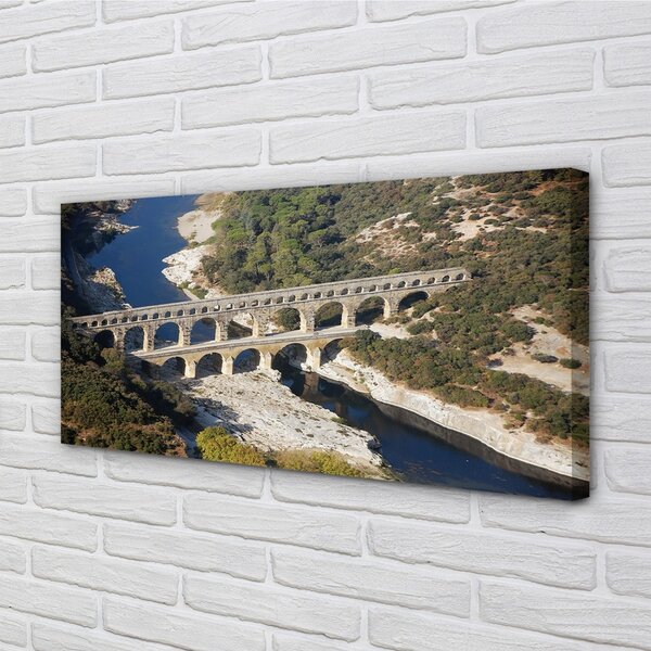 Quadro su tela Roma Aqueducta River 100x50 cm