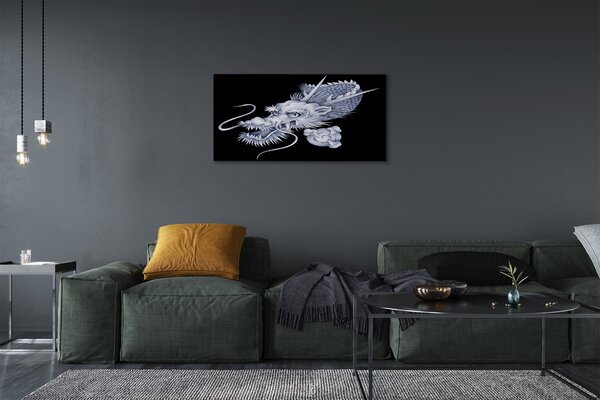 Quadro su tela Testa del drago giapponese 100x50 cm