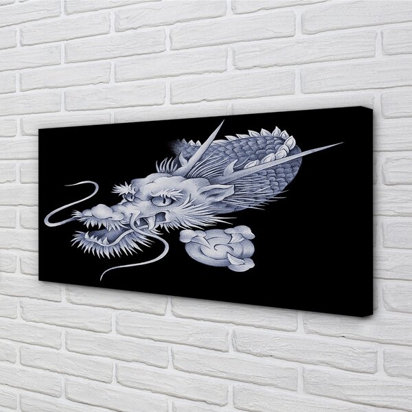 Quadro su tela Testa del drago giapponese 100x50 cm