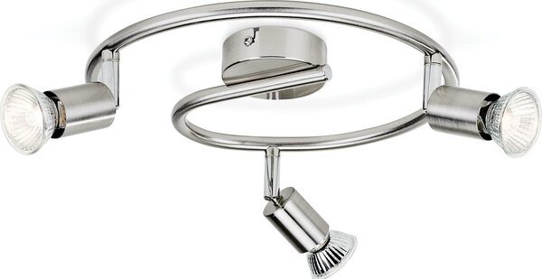 Philips Plafoniera a Soffitto Design Moderno da Interno 3 Faretti GU10 colore Nickel - 50303/17/E7 Limbali