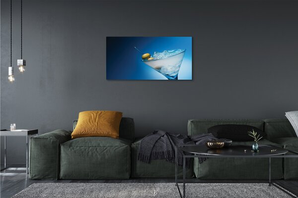 Quadro su tela Un bicchiere di olive 100x50 cm