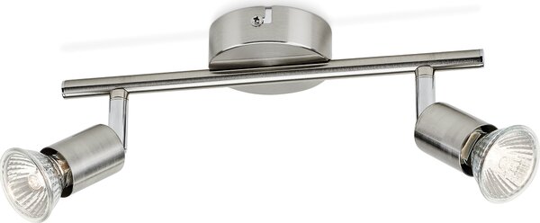 Philips Plafoniera a Soffitto Design Moderno da Interno 2 Faretti GU10 colore Nickel - 50302/17/E7 Limbali
