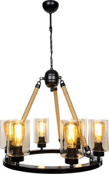 DecHome Plafoniera da Soffitto Stile Moderno in Metallo Verniciato a 6 Bracci con Attacco E27 Ideale per Illuminazione Zona Giorno Dimensioni 50x90