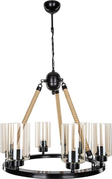 DecHome Plafoniera da Soffitto Stile Moderno in Metallo Verniciato a 6 Bracci con Attacco E27 Ideale per Illuminazione Zona Giorno Dimensioni 50x90