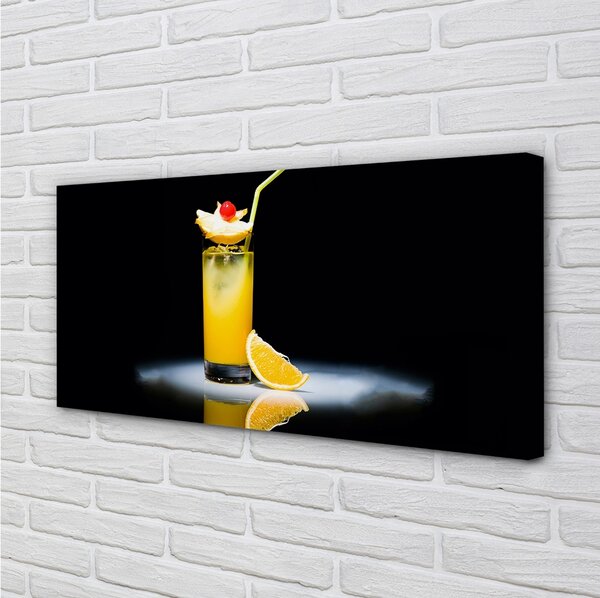 Quadro su tela Cocktail arancione 100x50 cm