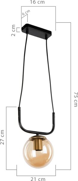 DecHome Plafoniera da Soffitto Stile Moderno in Metallo Verniciato Monoluce con Paralume Aperto Attacco E27 Installazione Facile Dimensioni 21x75 c
