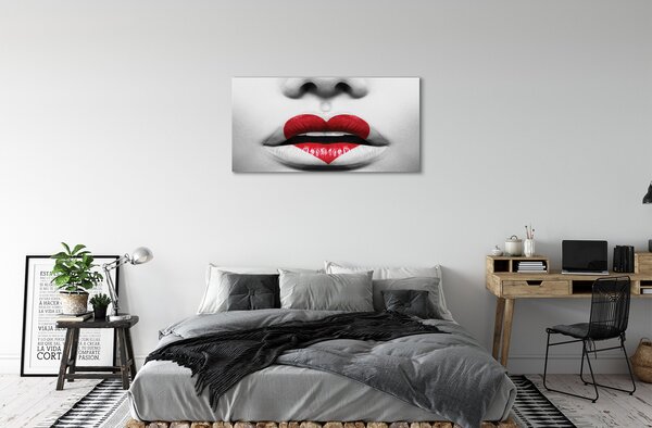 Quadro su tela Cuore di bocca 100x50 cm