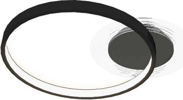 DecHome Plafoniera LED Moderna a 2 Anelli con Luminosit Regolabile Potenza 30W colore Nero