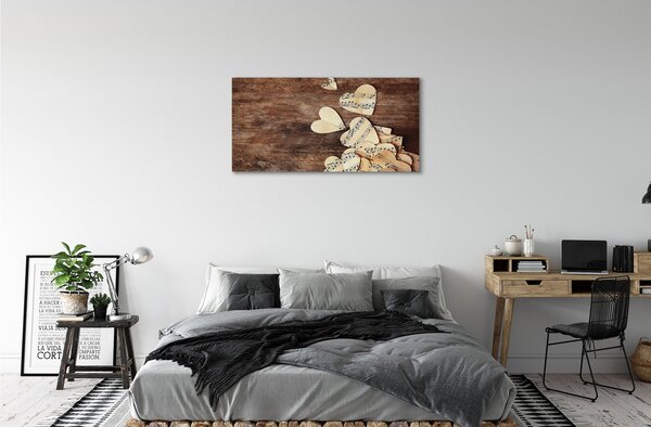 Stampa quadro su tela Cuori 100x50 cm