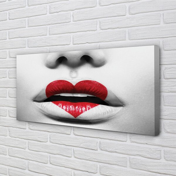 Quadro su tela Cuore di bocca 100x50 cm