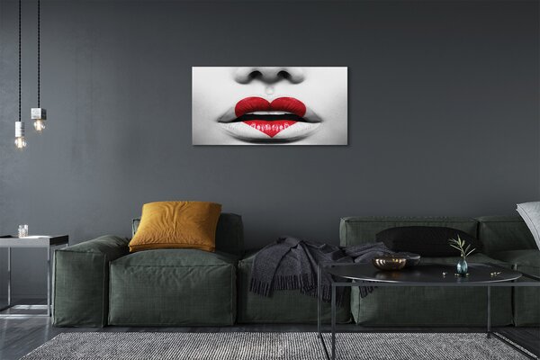 Quadro su tela Cuore di bocca 100x50 cm