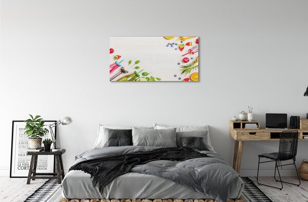 Quadro su tela Cocktail di bottiglia di spinaci di paglia 100x50 cm