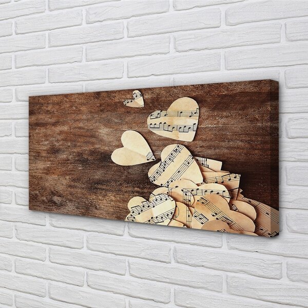 Stampa quadro su tela Cuori 100x50 cm