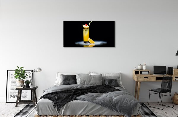 Quadro su tela Cocktail arancione 100x50 cm