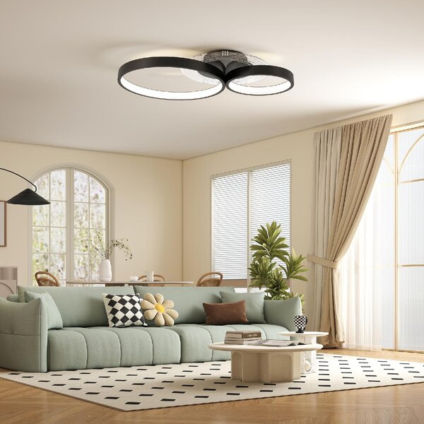 DecHome Plafoniera LED Moderna a 3 Anelli con Luminosit Regolabile Potenza 40W colore Nero