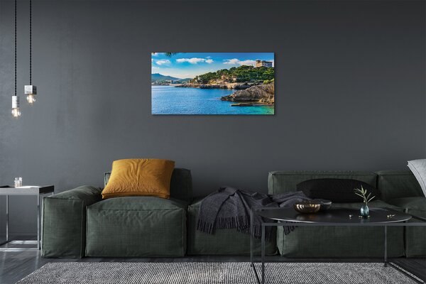 Stampa quadro su tela Costa del mare della Spagna delle montagne 100x50 cm