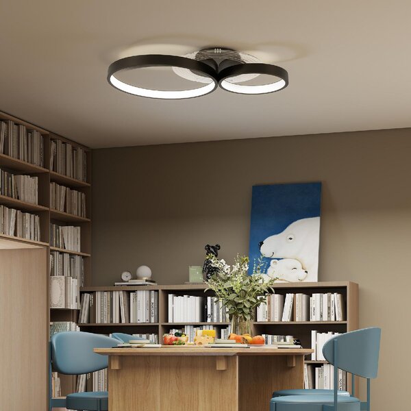 DecHome Plafoniera LED Moderna a 3 Anelli con Luminosit Regolabile Potenza 40W colore Nero