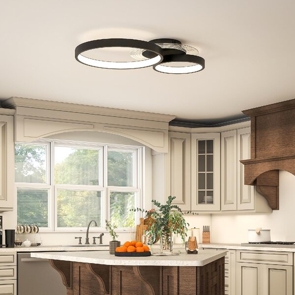 DecHome Plafoniera LED Moderna a 3 Anelli con Luminosit Regolabile Potenza 40W colore Nero