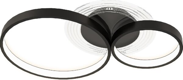 DecHome Plafoniera LED Moderna a 3 Anelli con Luminosit Regolabile Potenza 40W colore Nero