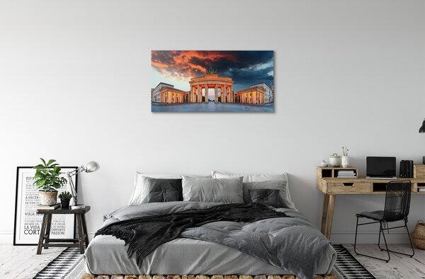 Quadro su tela Gate della Germania di Brandenburg 100x50 cm