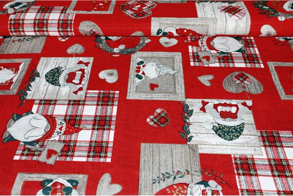 Runner da tavolo di natale Gnomi e cuori