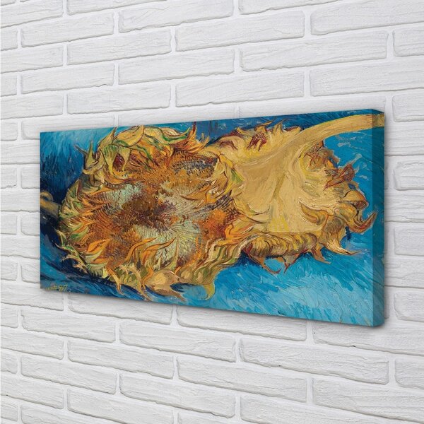 Quadro stampa su tela Fiori di girasoli d'arte 100x50 cm