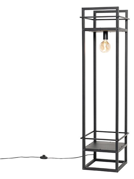 Lampada da terra industriale nera - Cage Rack